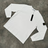 STONE ISLAND THIN SWEATSHIRT WHITE - SAMPLE