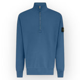 STONE ISLAND 1/4 ZIP FUNNEL NECK SWEATSHIRT AVIO BLUE