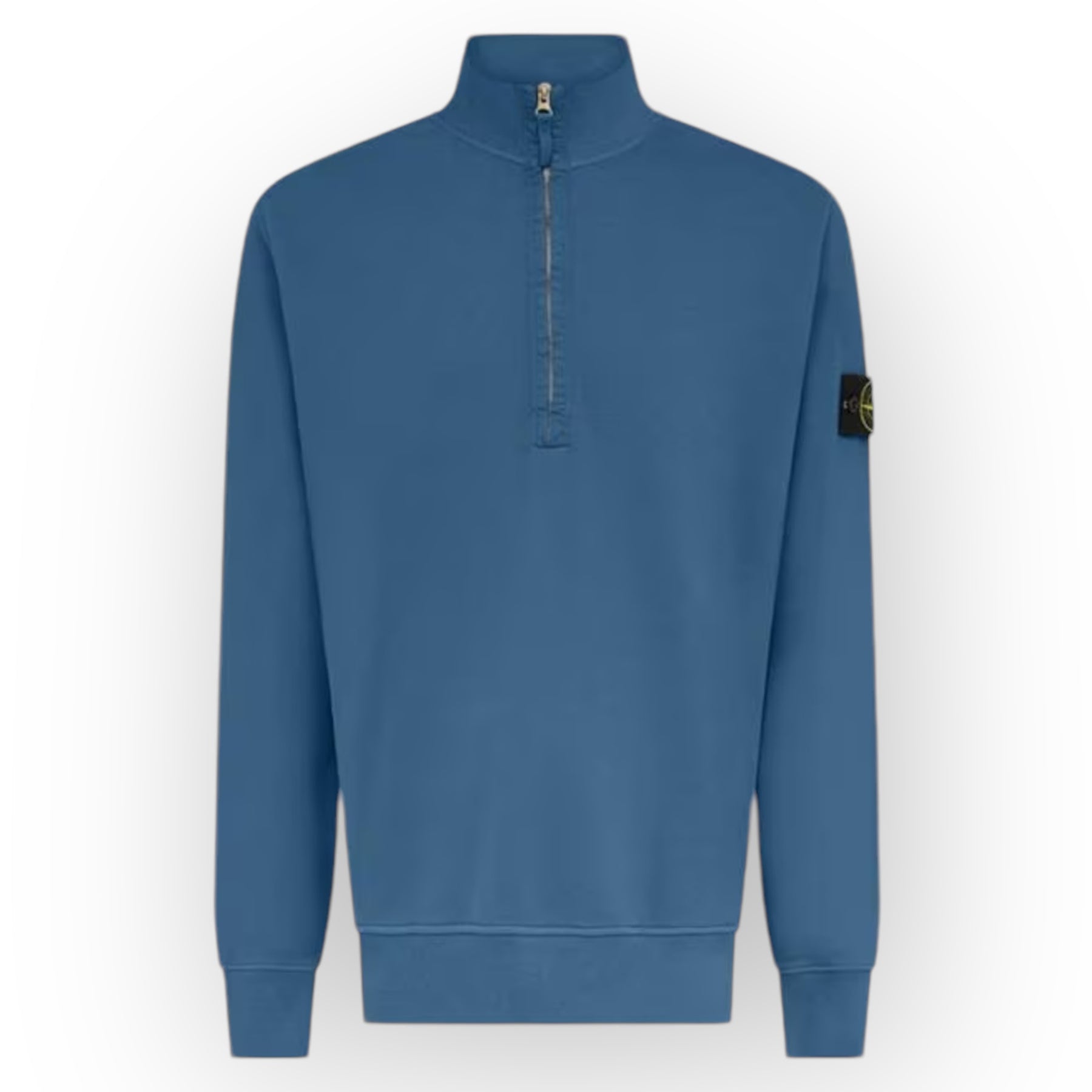 STONE ISLAND 1/4 ZIP FUNNEL NECK SWEATSHIRT AVIO BLUE