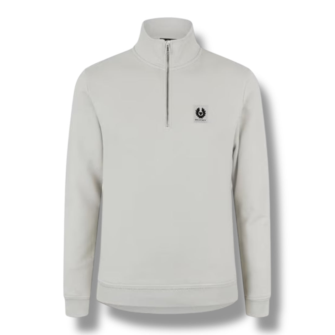 BELSTAFF PATCH LOGO 1/4 ZIP SWEATSHIRT BEIGE