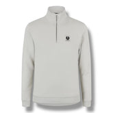 BELSTAFF PATCH LOGO 1/4 ZIP SWEATSHIRT BEIGE