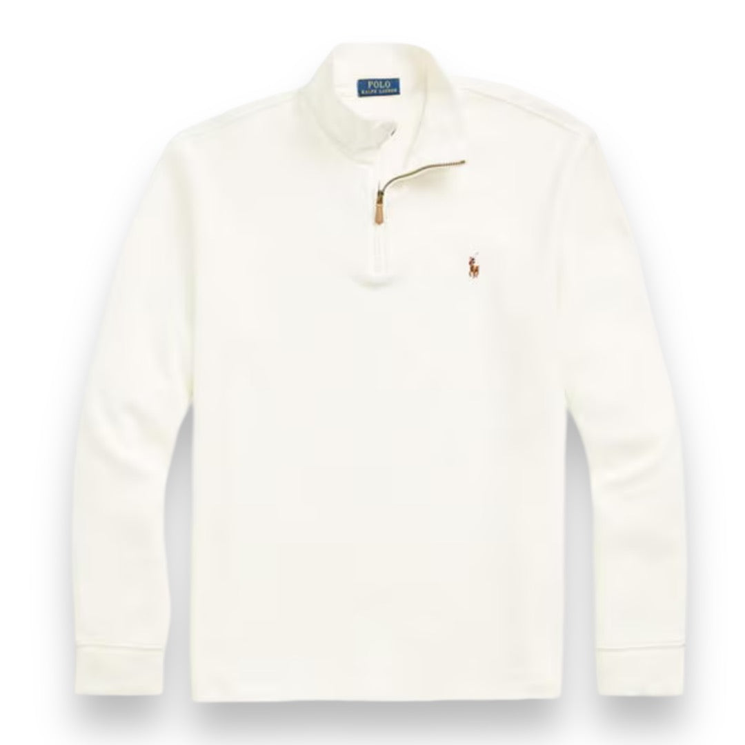 RALPH LAUREN 1/4 ZIP SWEATSHIRT WHITE