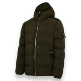 STONE ISLAND SEAMLESS TUNNEL DOWN PUFFER HOODED JACKET OLIVE GREEN