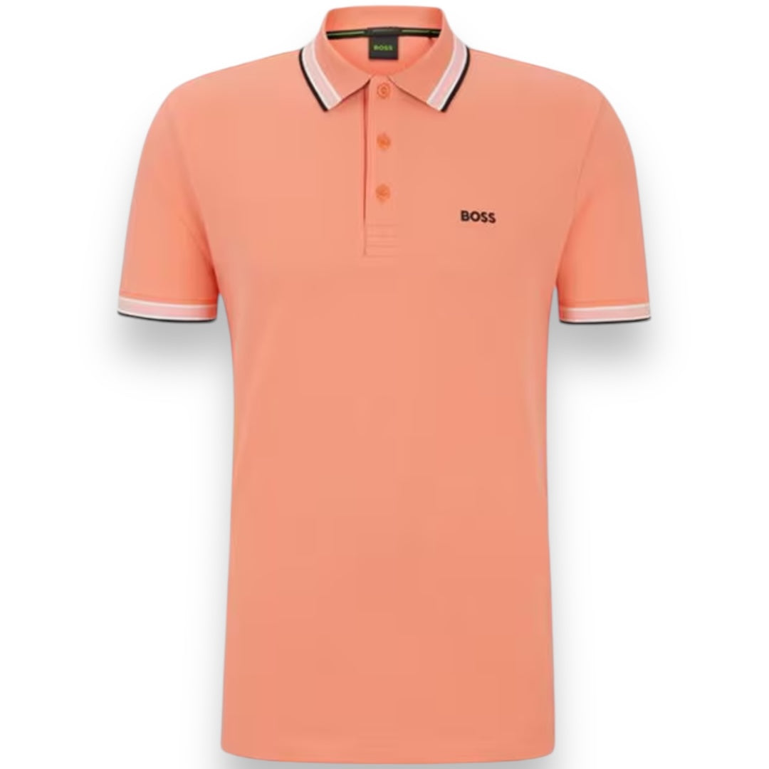 HUGO BOSS PAD POLO SHIRT ORANGE