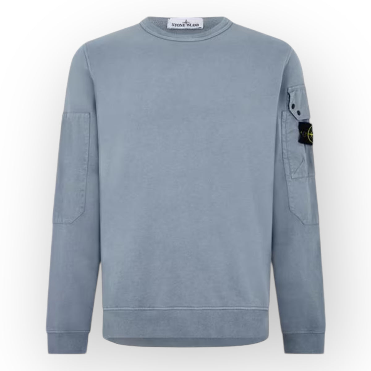 STONE ISLAND CREW NECK ARM POCKET SWEATSHIRT GRIGIO GREY