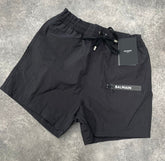 BALMAIN ZIP SWIM SHORTS BLACK