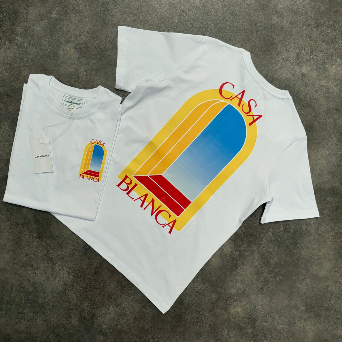 CASABLANCA WINDOW LOGO T SHIRT WHITE