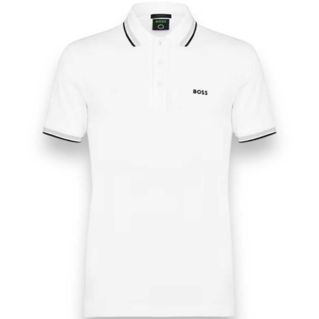 HUGO BOSS PAD POLO SHIRT WHITE