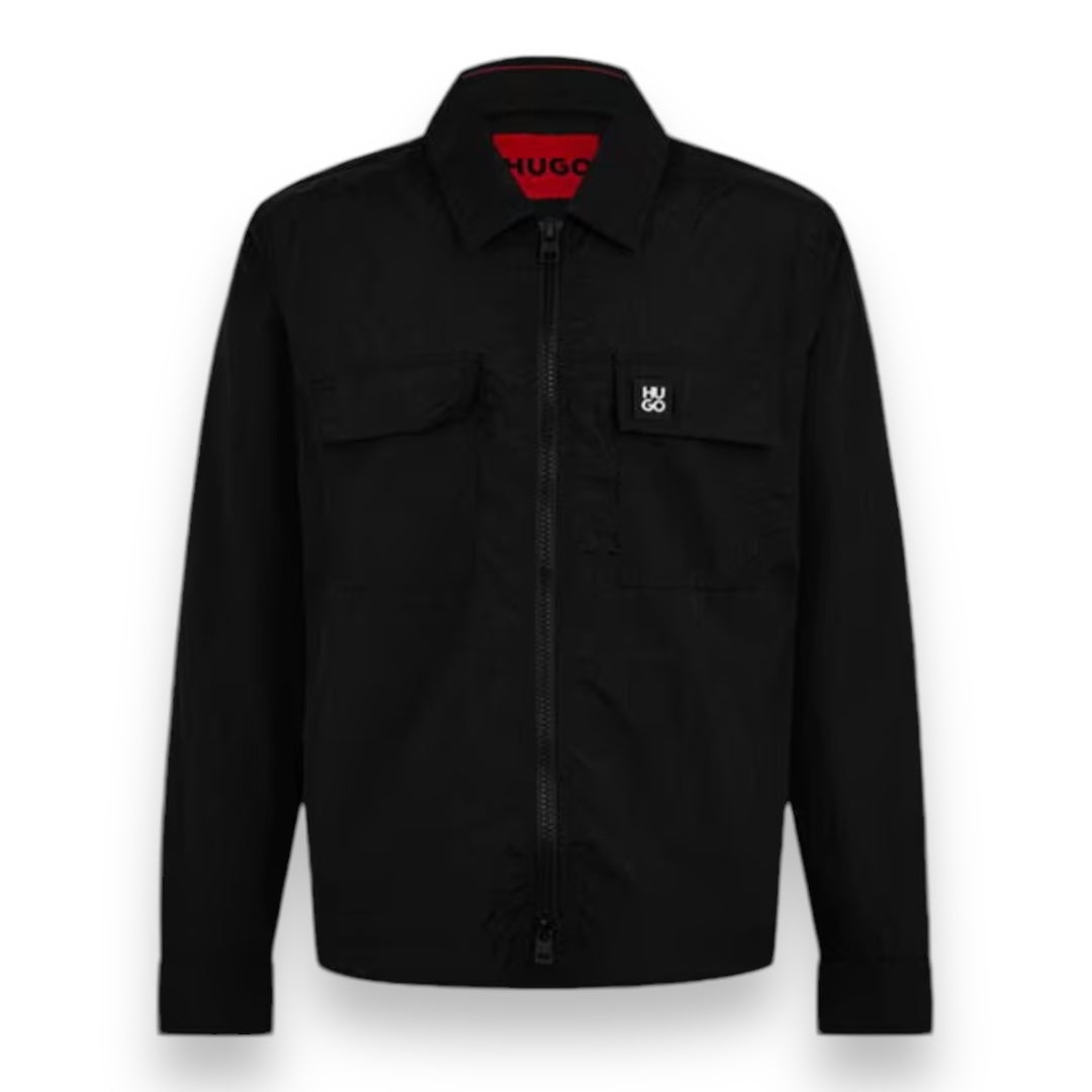 HUGO BOSS METAL HUGO STACK LOGO OVERSHIRT BLACK