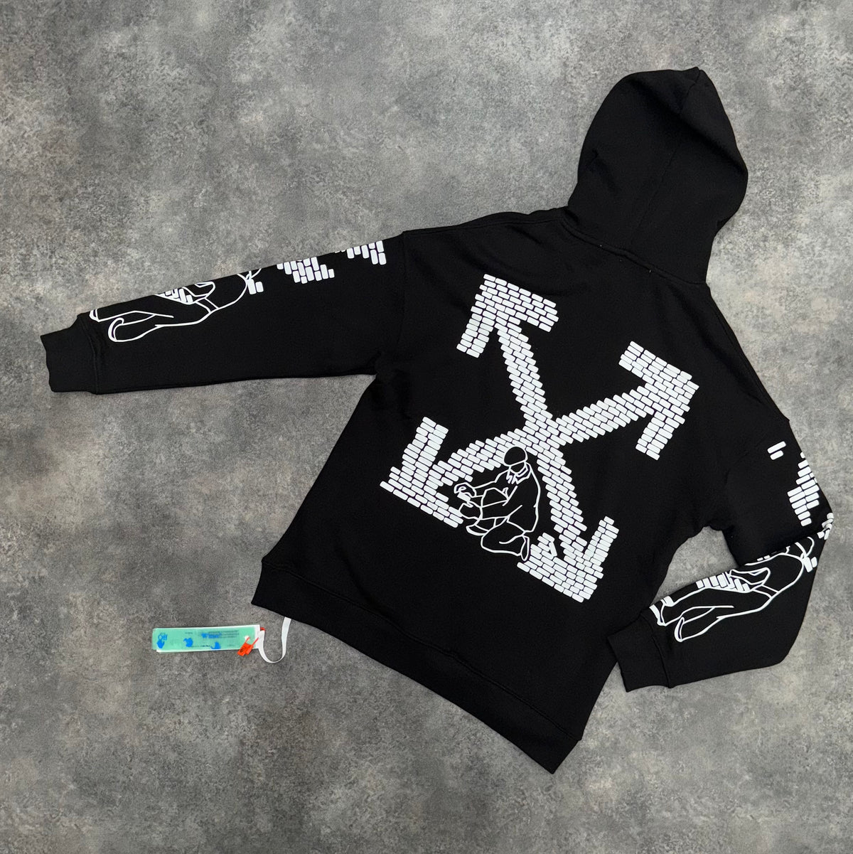 OFF WHITE BRICK LAYER ARROW OTTH HOODIE BLACK