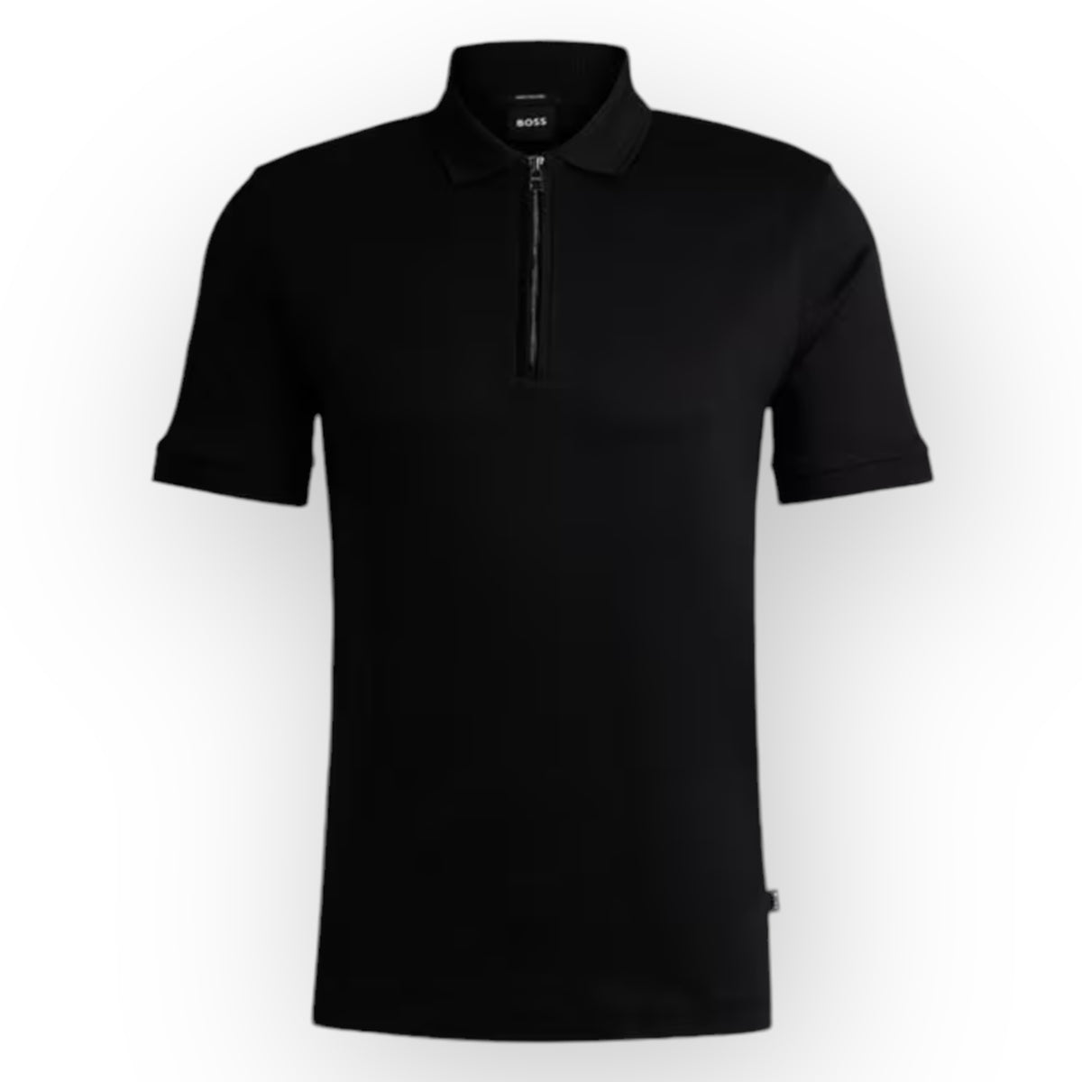 HUGO BOSS POLS SMART ZIP POLO SHIRT BLACK