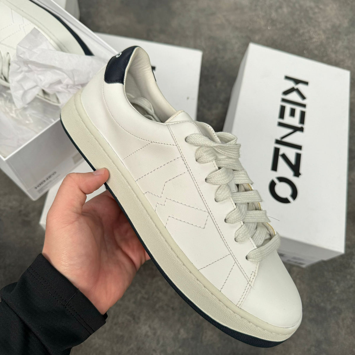 KENZO LOW COURT TRAINERS WHITE