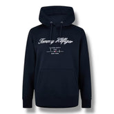 TOMMY HILFIGER SCRIPT LOGO OTTH HOODED SWEATSHIRT NAVY BLUE