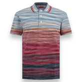 MISSONI GRAD DYE STRIPE POLO BLUE ORANGE RED