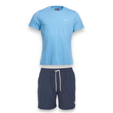 BARBOUR T-SHIRT & SWIM SHORTS SET BLUE & NAVY BLUE