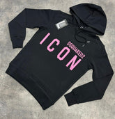DSQUARED2 ICON LOGO OTTH HOODIE BLACK PINK