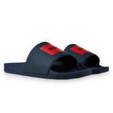 HUGO BOSS HUGO RED PATCH SLIDERS NAVY BLUE