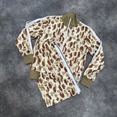 PALM ANGELS LEOPARD PRINT FULL TRACKSUIT SHORTS BEIGE