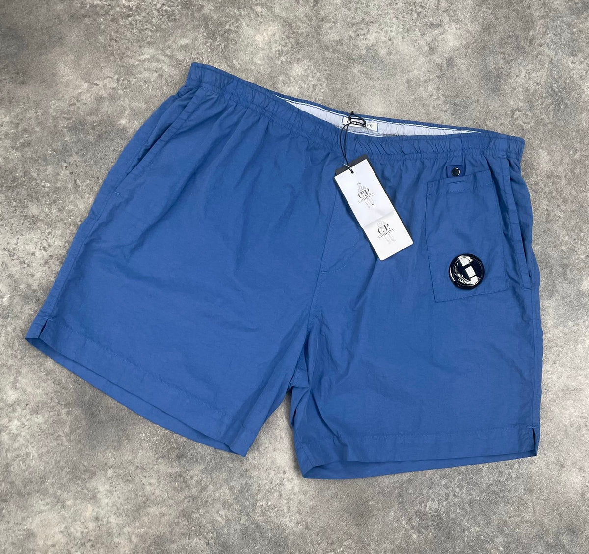 CP LENS FLAT NYLON SWIM SHORTS BLUE