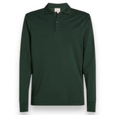 CALVIN KLEIN LIQUID TOUCH SLIM POLO SHIRT LONG SLEEVE FOREST GREEN