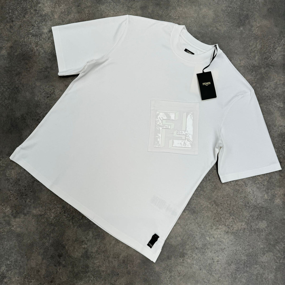 FENDI POCKET FF LOGO T-SHIRT WHITE