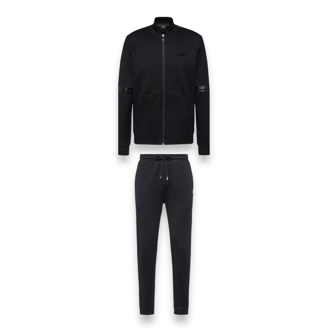 HUGO BOSS MIRROR ZIP UP FULL TRACKSUIT BLACK