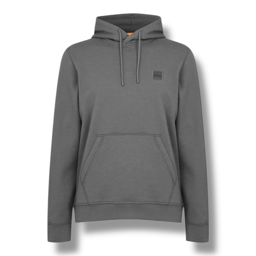 HUGO BOSS PATCH LOGO OTTH HOODIE CHARCOAL GREY