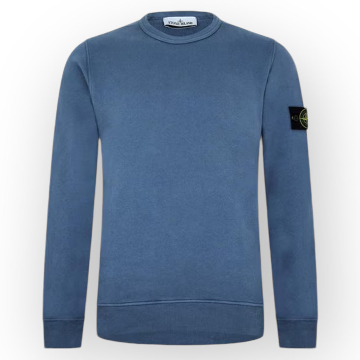 STONE ISLAND CREW NECK SWEATSHIRT CARTA BLUE