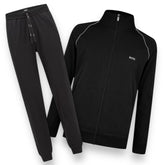 BOSS MIX ZIP UP TRACK TOP & JOGGERS TRACKSUIT BLACK