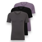 3 PACK HUGO BOSS T-SHIRT BLACK / PURPLE / GREY