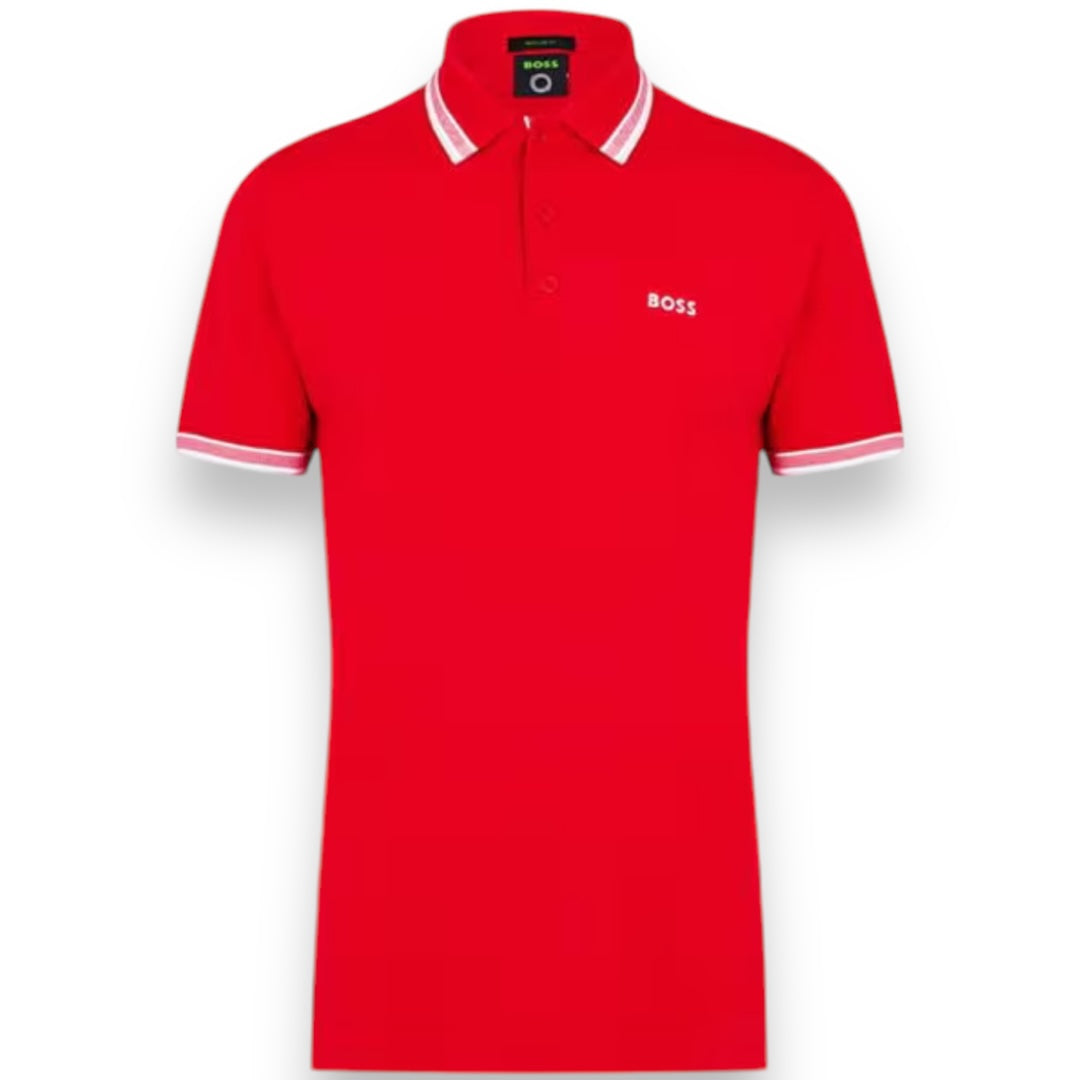 HUGO BOSS PAD POLO SHIRT RED