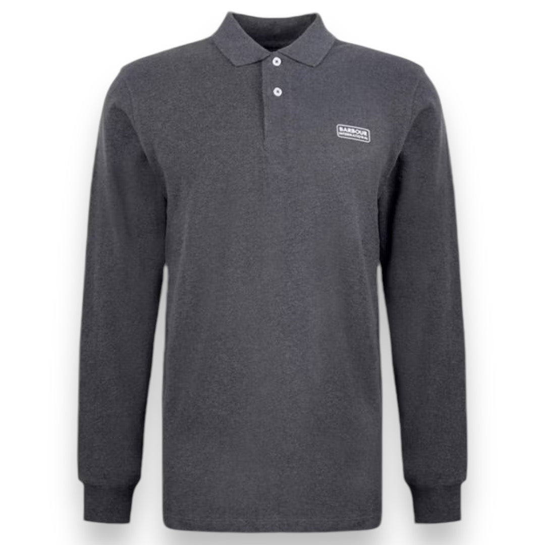 BARBOUR INTERNATIONAL LONG SLEEVE POLO SHIRT GREY