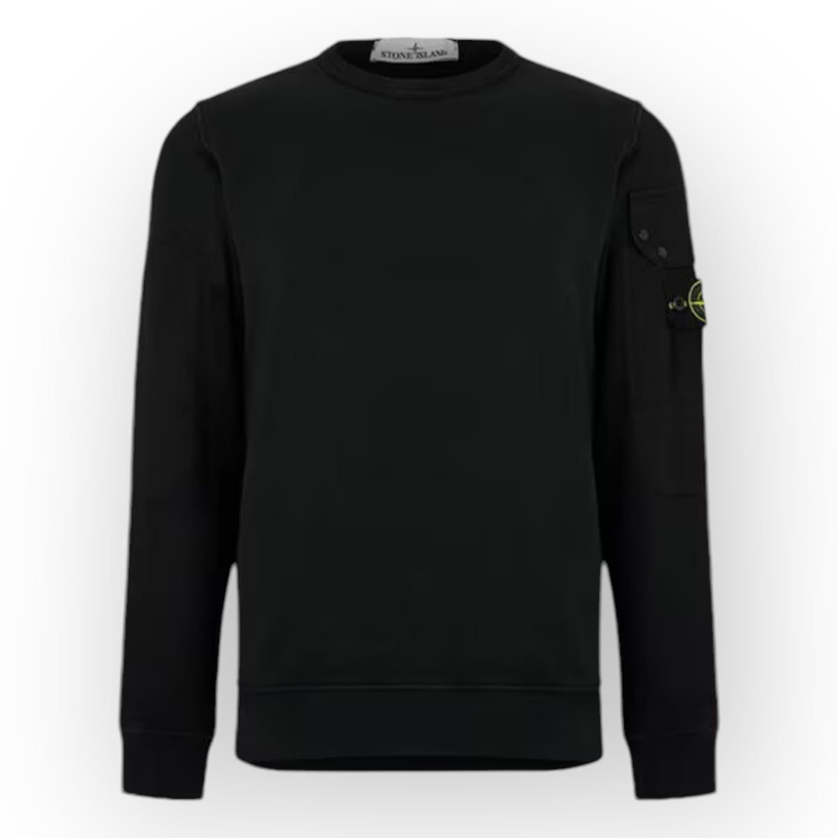 STONE ISLAND CREW NECK ARM POCKET SWEATSHIRT BLACK