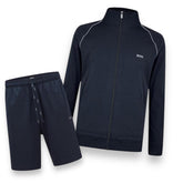 BOSS MIX SET ZIP UP TRACK TOP - SHORTS TRACKSUIT NAVY BLUE