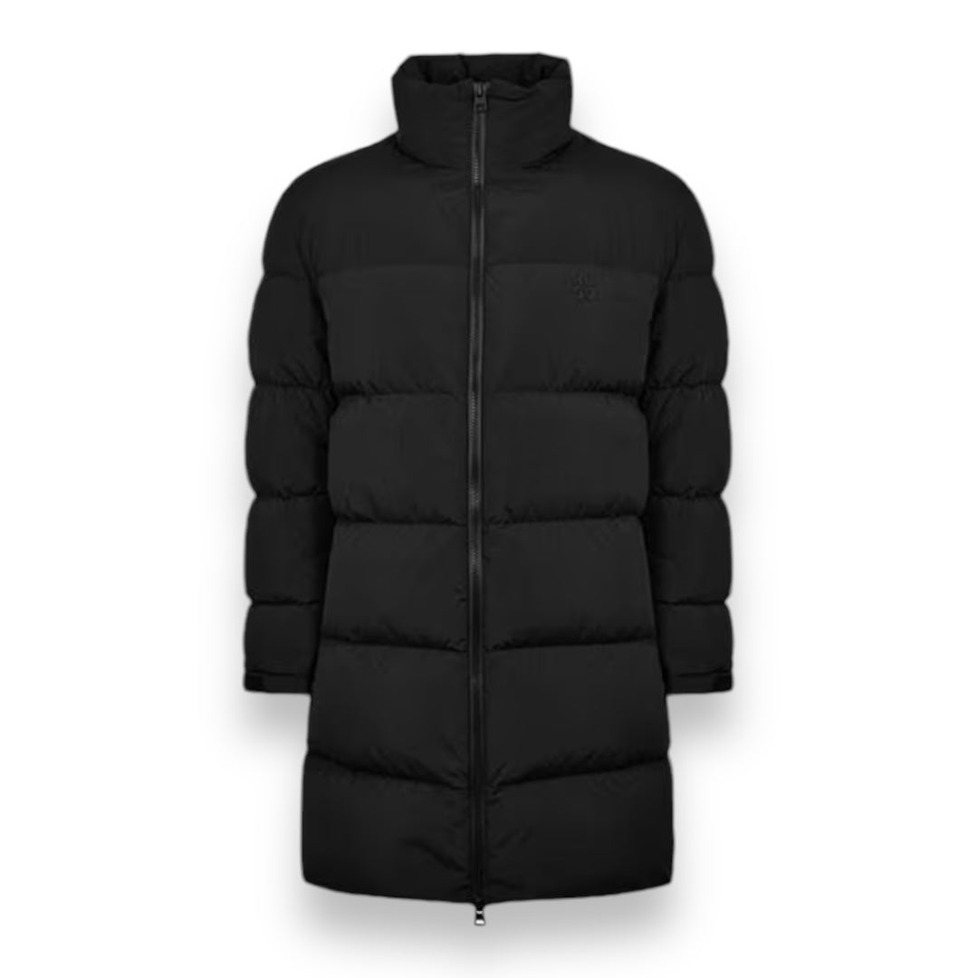 HUGO STACK LOGO MID PUFFER JACKET BLACK