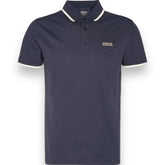 BARBOUR INTERNATIONAL POLO SHIRT TIPPED COLLAR NAVY BLUE