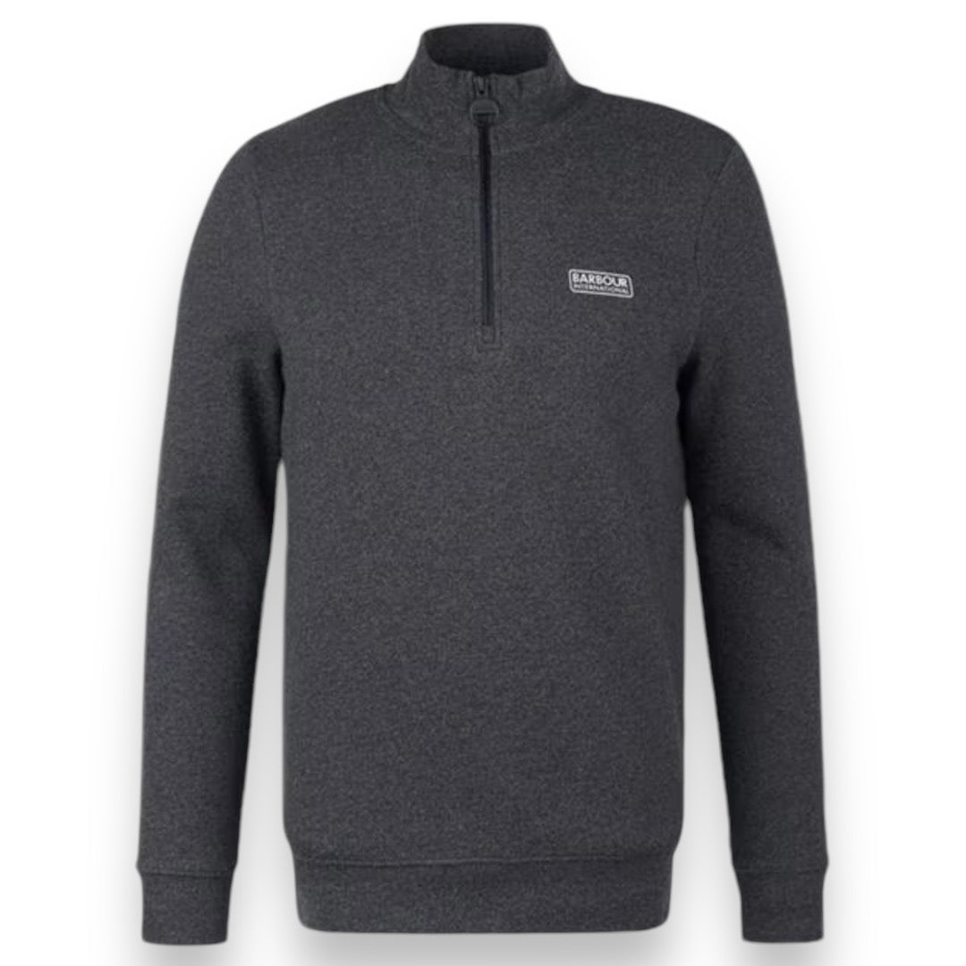 BARBOUR INTERNATIONAL 1/4 ZIP SWEATSHIRT CHARCOAL GREY