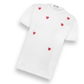 COMME DES GARÇONS PLAY T-SHIRT MULTI SMALL HEART WHITE