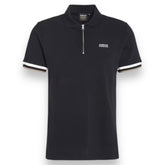 BARBOUR INTERNATIONAL ZIPPED POLO SHIRT BLACK