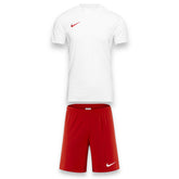 NIKE DRI FIT MENS GYM RUNNING FOOTBALL KIT WHITE & RED