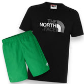 THE NORTH FACE LARGE LOGO & SWIM SHORTS SET BLACK & GREEN