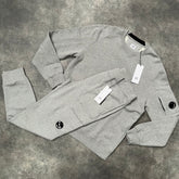 CP COMPANY LENS TRACKSUIT SWEATSHIRT & JOGGERS GREY