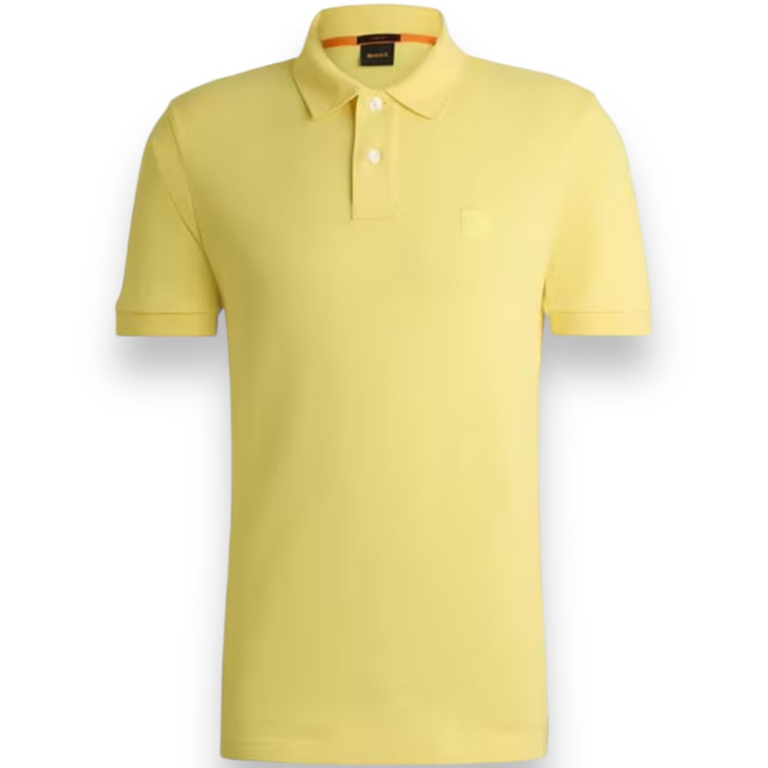 HUGO BOSS PATCH POLO SHIRT YELLOW