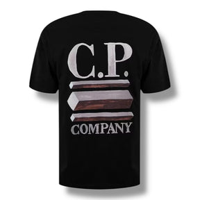 CP COMPANY 3D BOX LOGO T-SHIRT BLACK