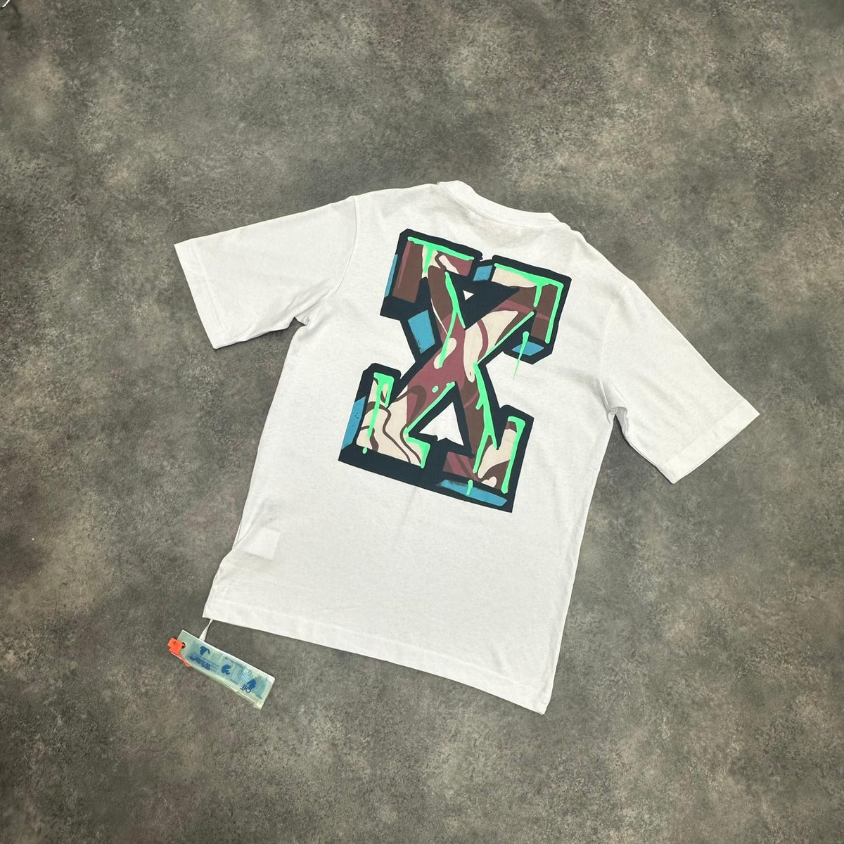 OFF WHITE CAMO LOGO ARROWS T-SHIRT WHITE