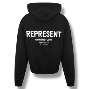 REPRESENT OWNERS CLUB ZIP UP HOODIE & SHORTS COMBO BLACK