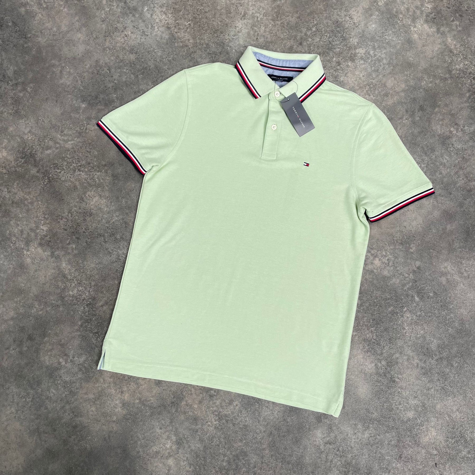 TOMMY HILFIGER LOGO POLO SHIRT LIGHT GREEN