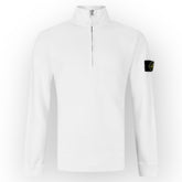 STONE ISLAND 1/4 ZIP FUNNEL NECK SWEATSHIRT WHITE