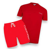 CALVIN KLEIN T-SHIRT & SWIM SHORTS SET RED