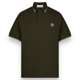 STONE ISLAND PATCH POLO SHIRT OLIVE GREEN